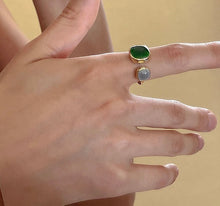 Load image into Gallery viewer, Greenstone Grey Stroke Ring - Adjustable

