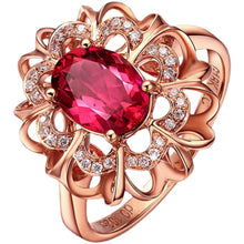 Load image into Gallery viewer, Red Rose Crystal Gemstone Ring - Adjustable
