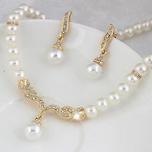Load image into Gallery viewer, Creative Necklace + 1 Pair Earrings Bridal Pearl Jewelry Set For Women
