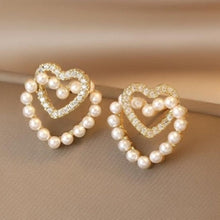 Load image into Gallery viewer, Double Love Imitation Pearl Earrings
