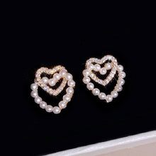 Load image into Gallery viewer, Double Love Imitation Pearl Earrings

