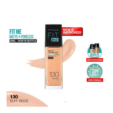 Load image into Gallery viewer, Maybelline - Fit Me Matte + Poreless Liquid Foundation SPF 22 - 130 Buff Beige 30ml
