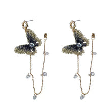 Load image into Gallery viewer, Butterfly temperament long tassel earrings

