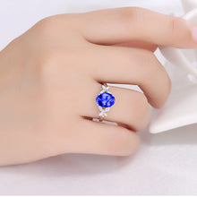 Load image into Gallery viewer, Blue Sapphire Crystal Ring - Adjustable
