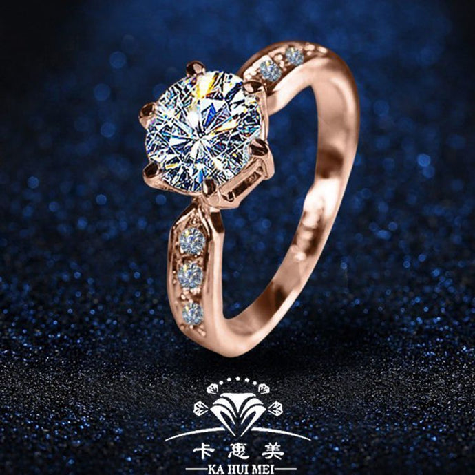 Golden Diamond Delights Imitation Ring for Women - Adjustable