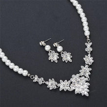 Load image into Gallery viewer, Pearl Bride Necklace Earring Set
