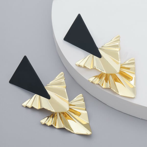 Simple Multilayer Triangle Earrings Women Retro Pop Drop Earrings