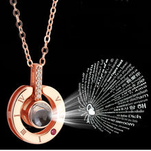 Load image into Gallery viewer, Valentines Special 100 Languages I Love You Projection Pendant Necklace For Women
