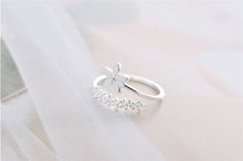 Load image into Gallery viewer, Silver Shining Flower Ring Open Size  Adjustable
