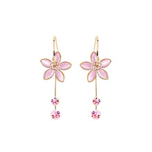 Load image into Gallery viewer, Opal Flowers Crystal Tassel Hanging Pendant Drop Earrings
