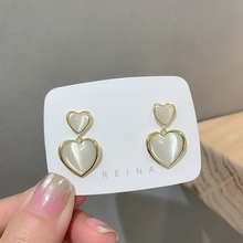 Load image into Gallery viewer, Golden Heart Opal Temperament Earrings
